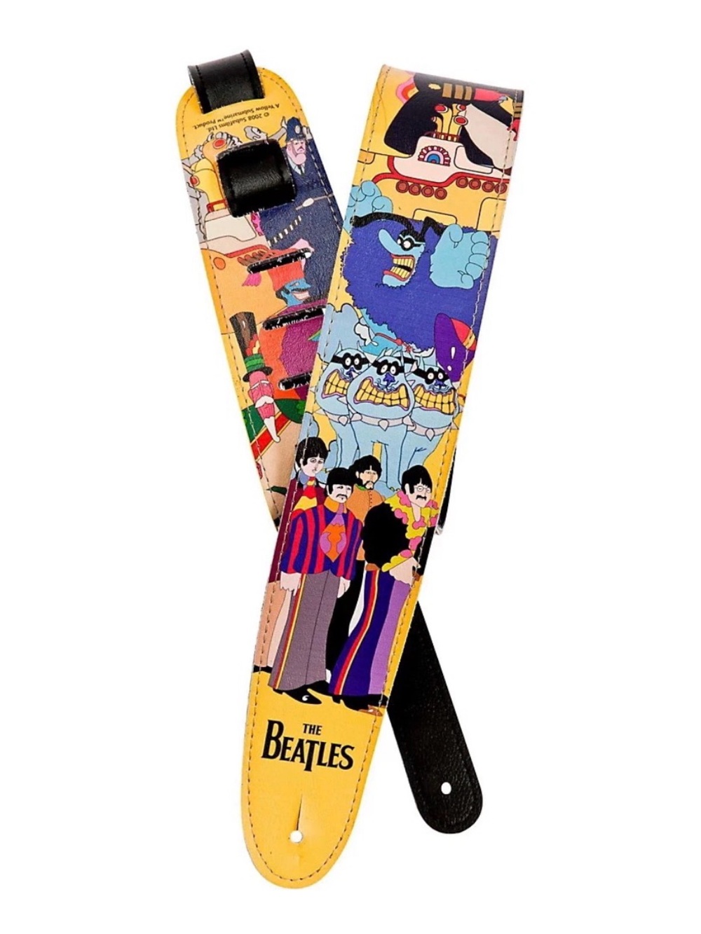 The Beatles Yellow Multicolor Illustrated Guitar Strap